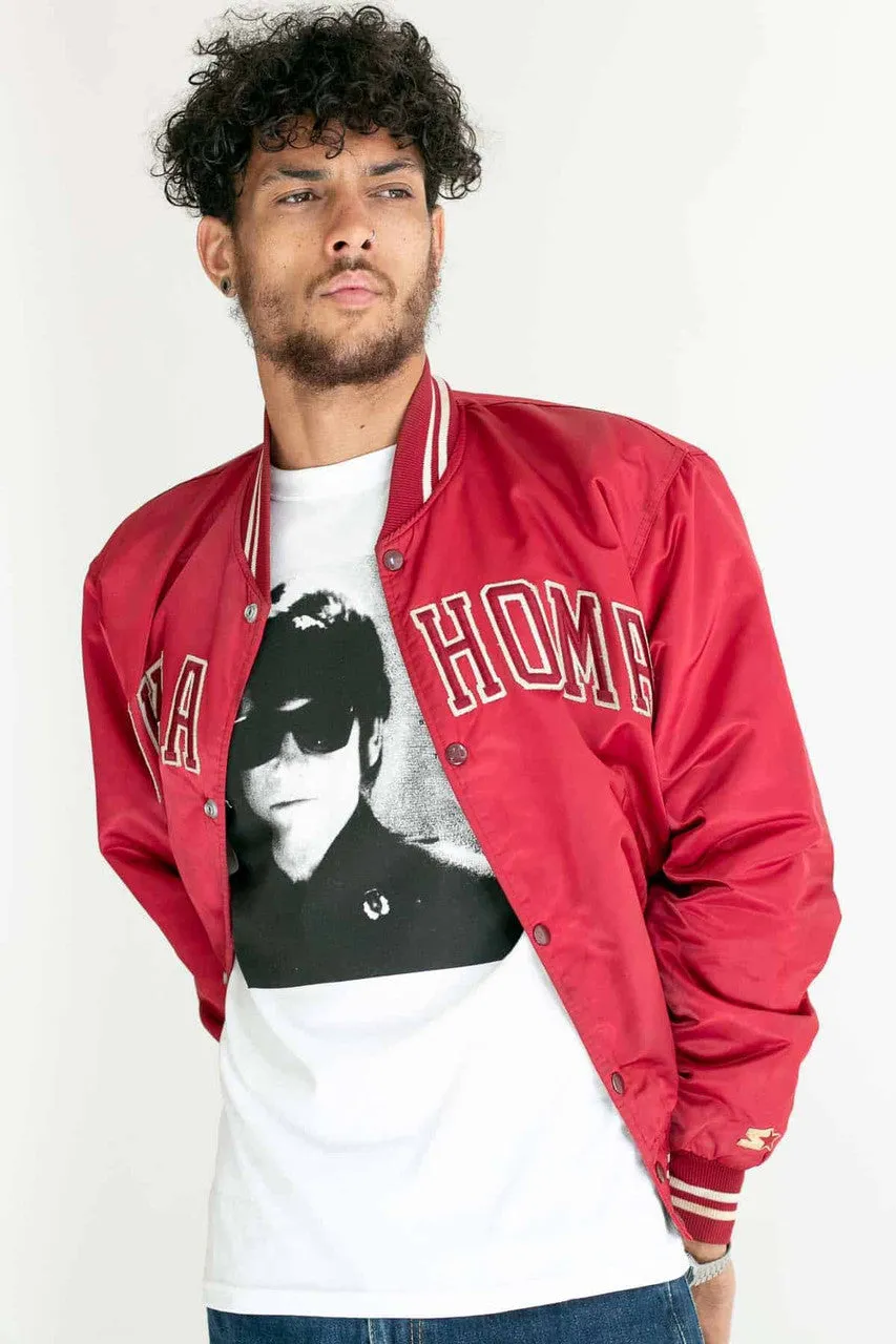 80s Cherry Red Oklahoma Satin Starter Jacket