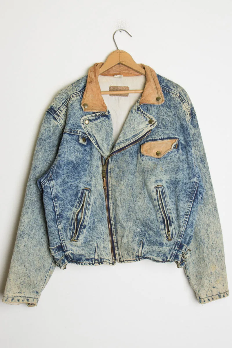 80s Rocker Acid Washed Jacket