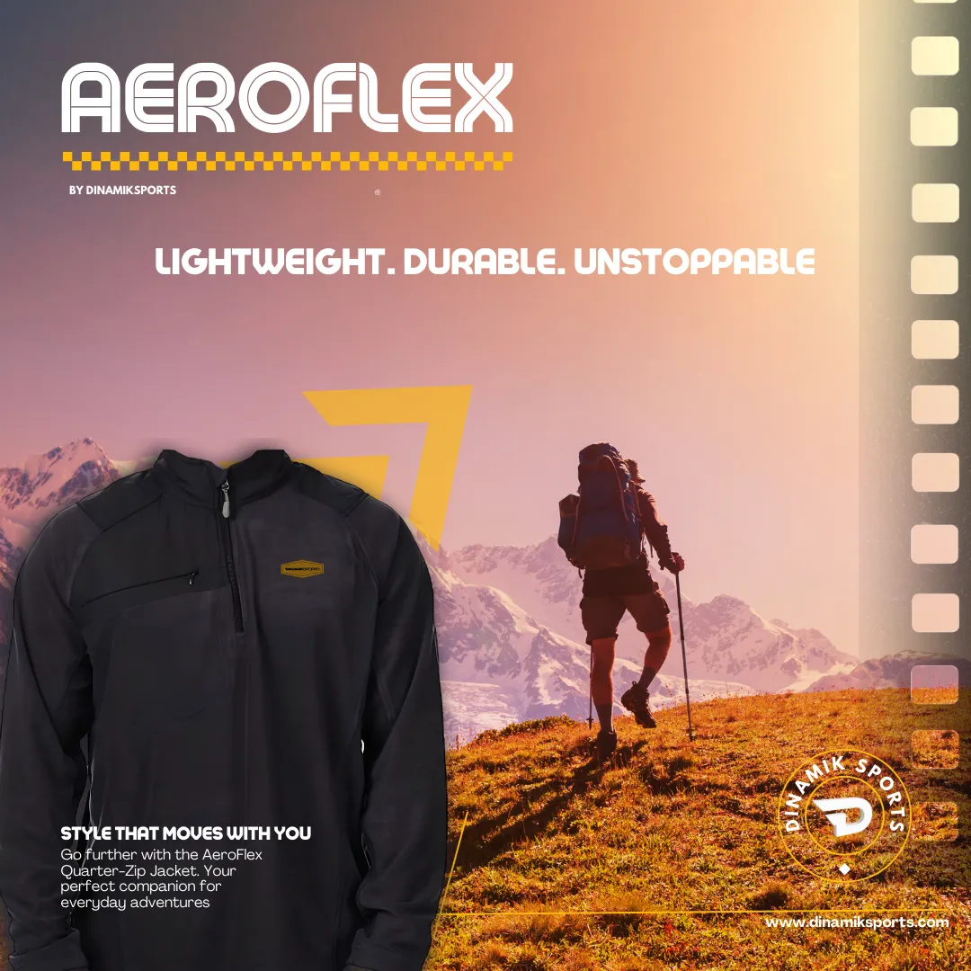 AeroFlex Quarter-Zip Jacket  Lightweight Activewear by DINAMIKSPORTS