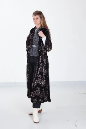 Luxurious Bhutanese Inspired Velvet Kimono with Intricate Detailing