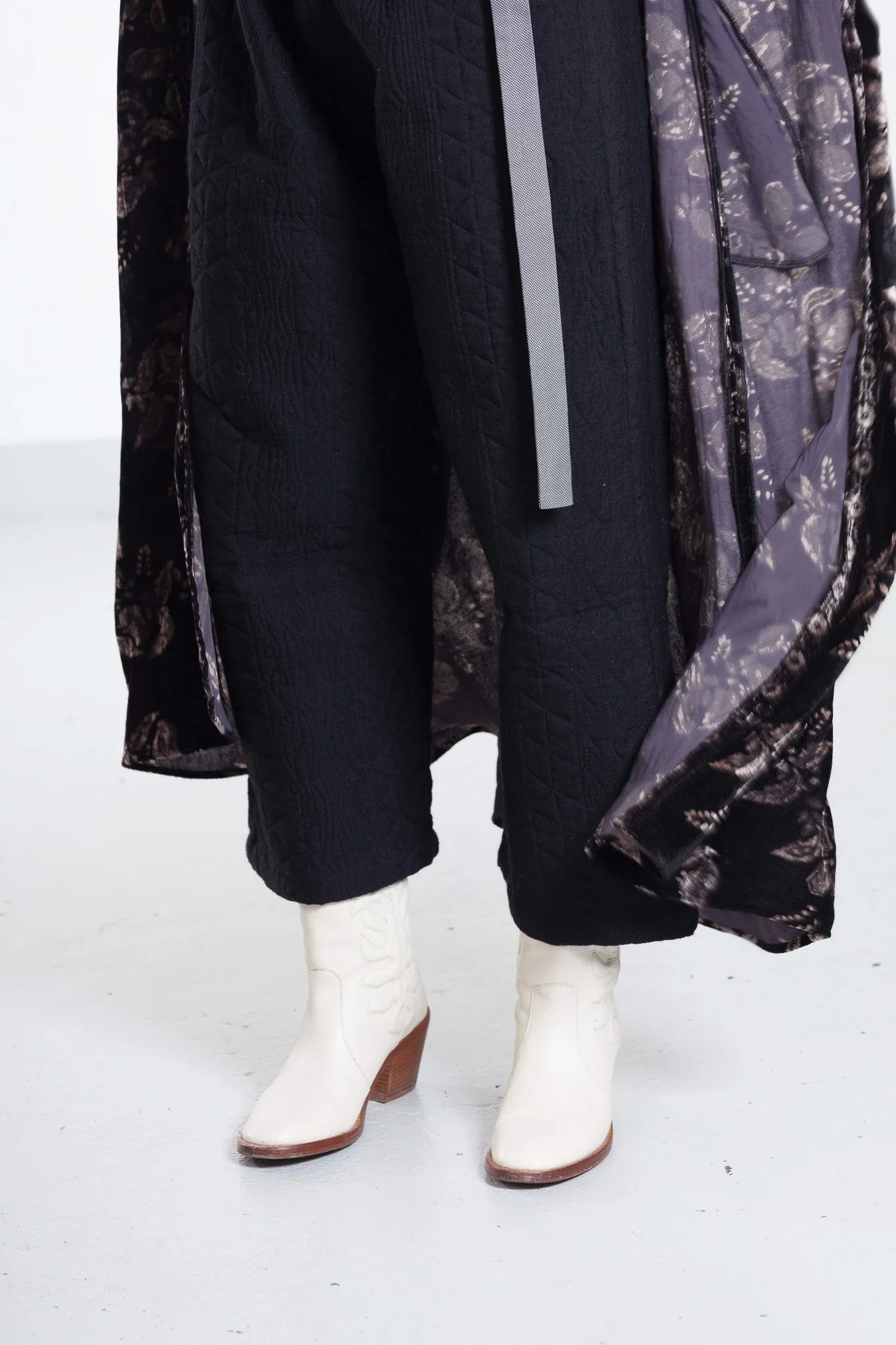 Luxurious Bhutanese Inspired Velvet Kimono with Intricate Detailing