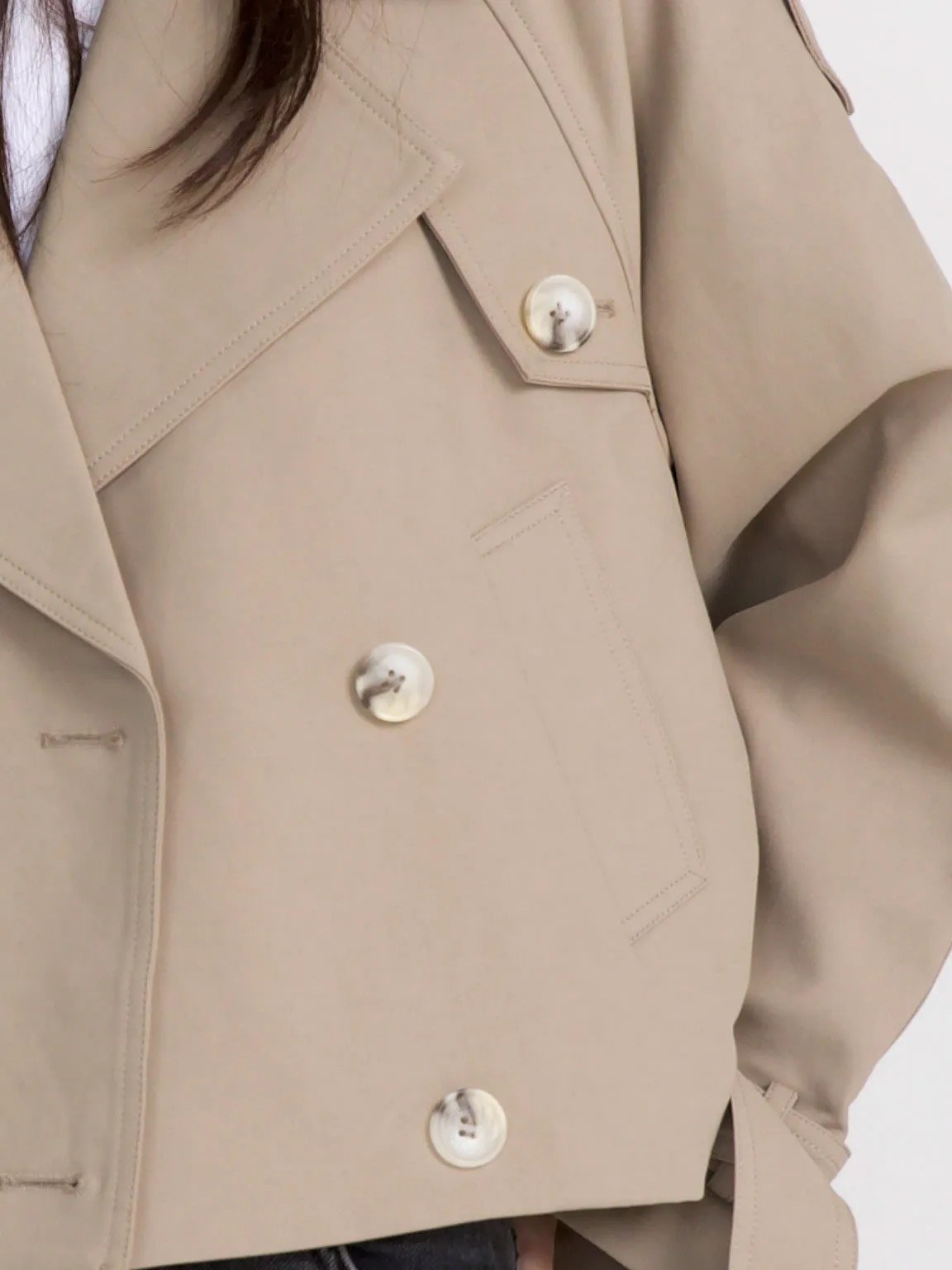 BOBBY CANVAS TRENCHJACKET - BEIGE
