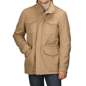 Camel Beige Loro Piana Wool Field Jacket