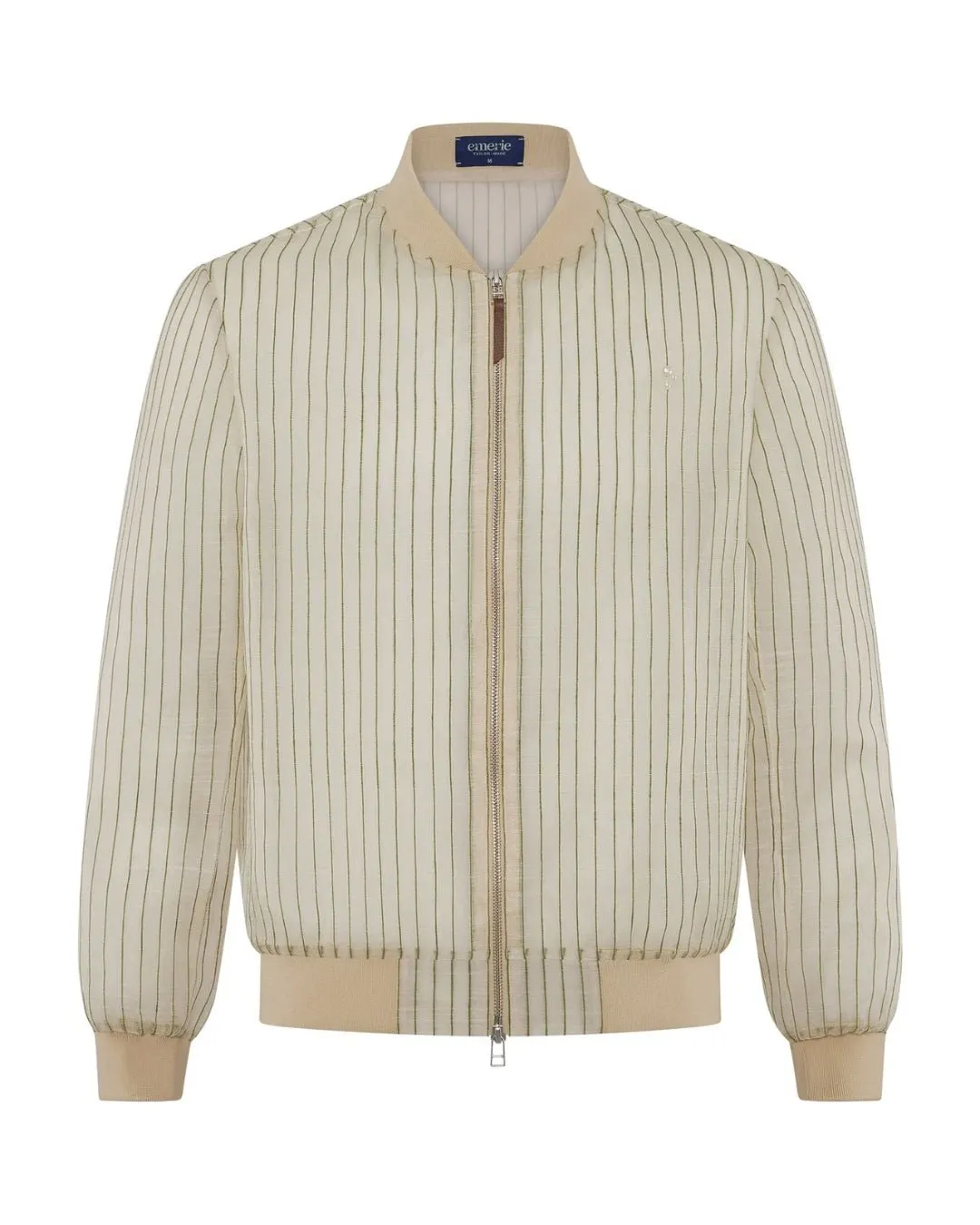 Catalino Barong Jacket in Piña Seda Stripes, green