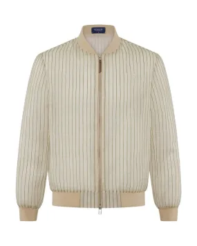 Catalino Barong Jacket in Piña Seda Stripes, green