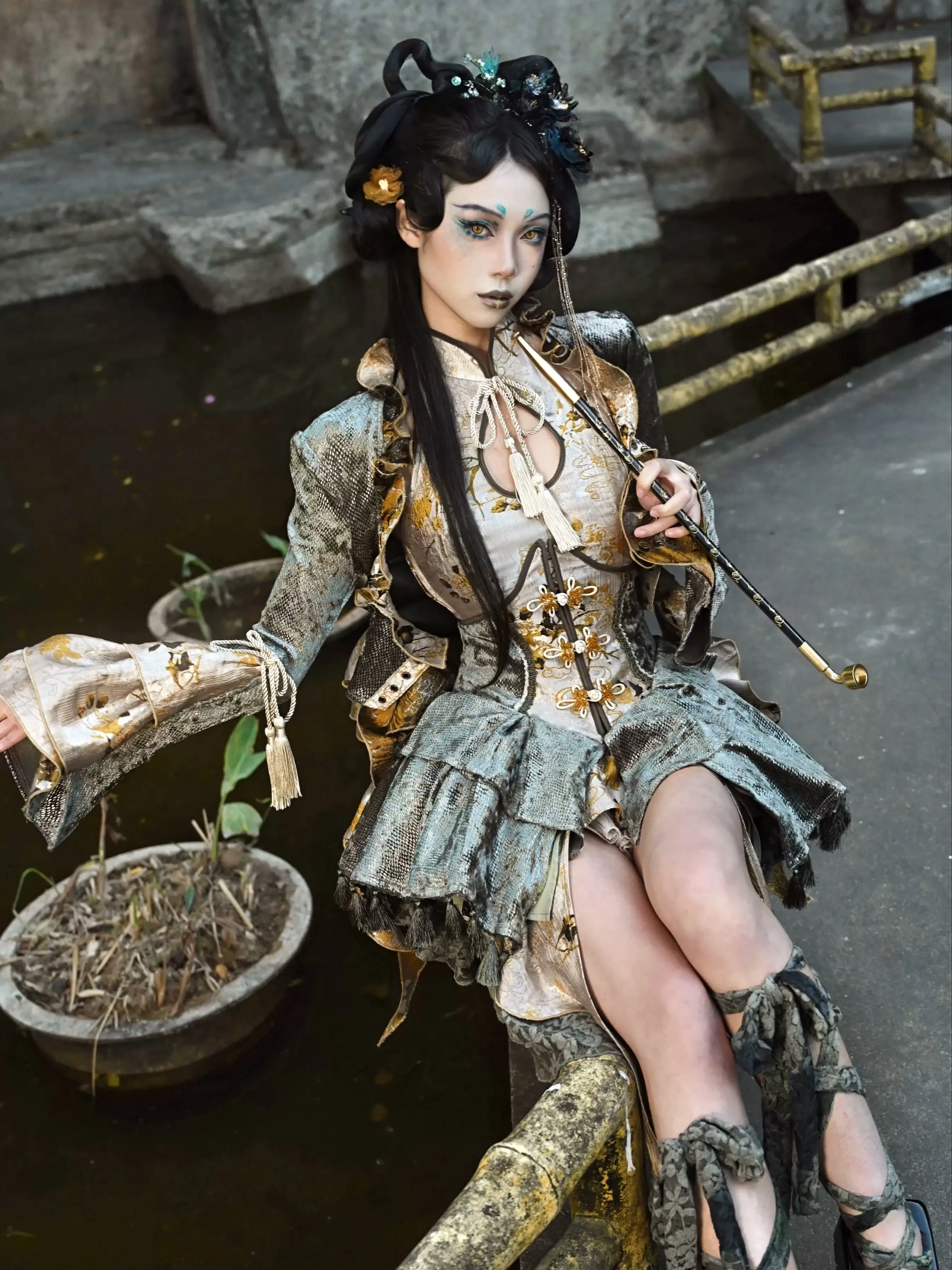 Dragon Strap Tassel Festival China Lace Jacket Short