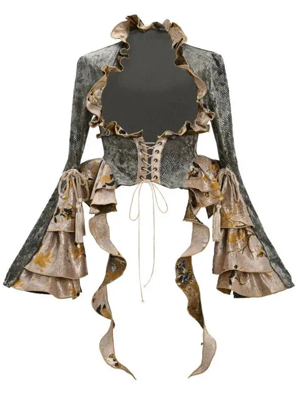 Dragon Strap Tassel Festival China Lace Jacket Short