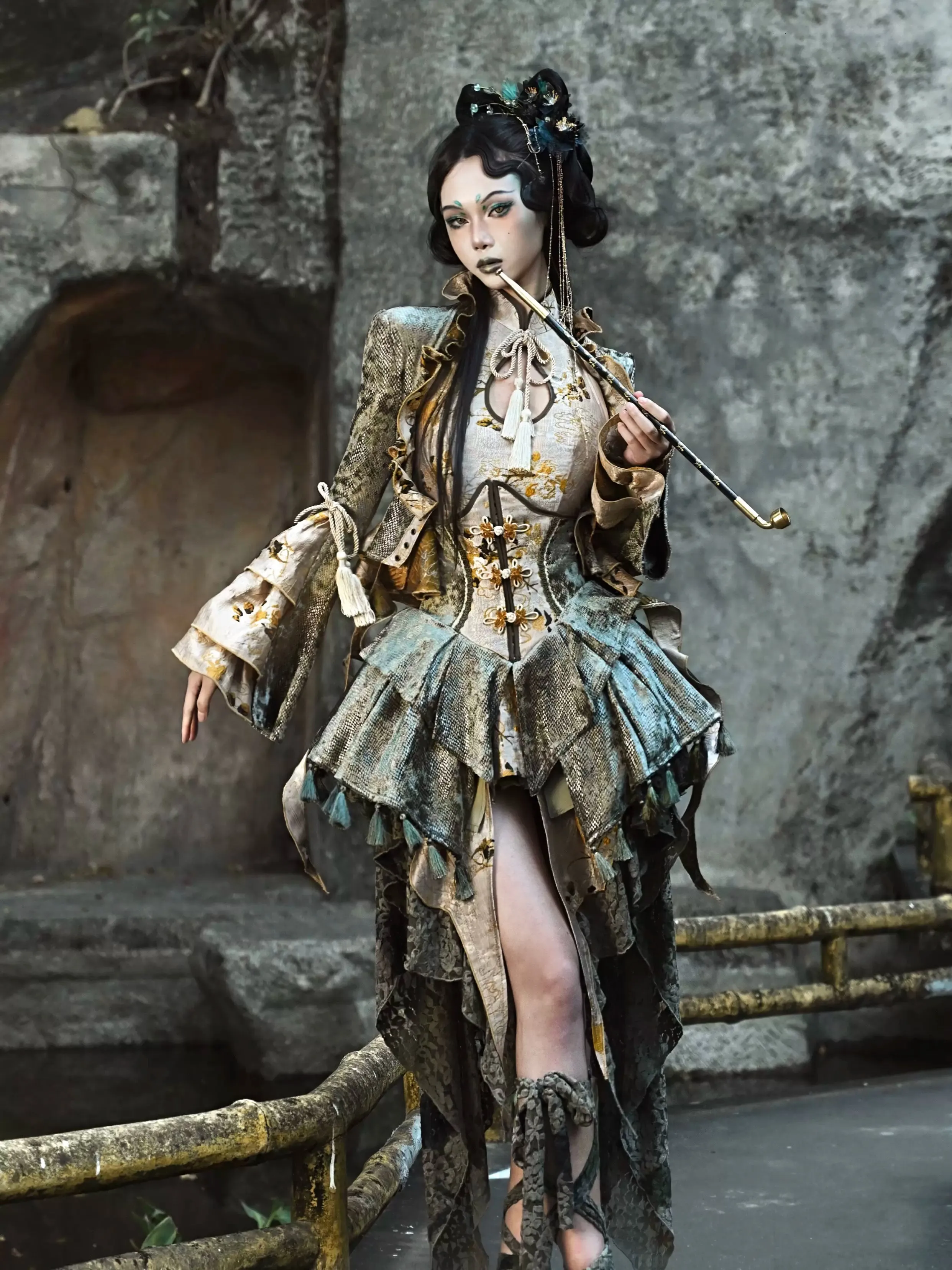 Dragon Strap Tassel Festival China Lace Jacket Short