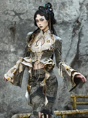 Dragon Strap Tassel Festival China Lace Jacket Short