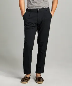 Garment Dyed Traveler Suit Trouser in Navy