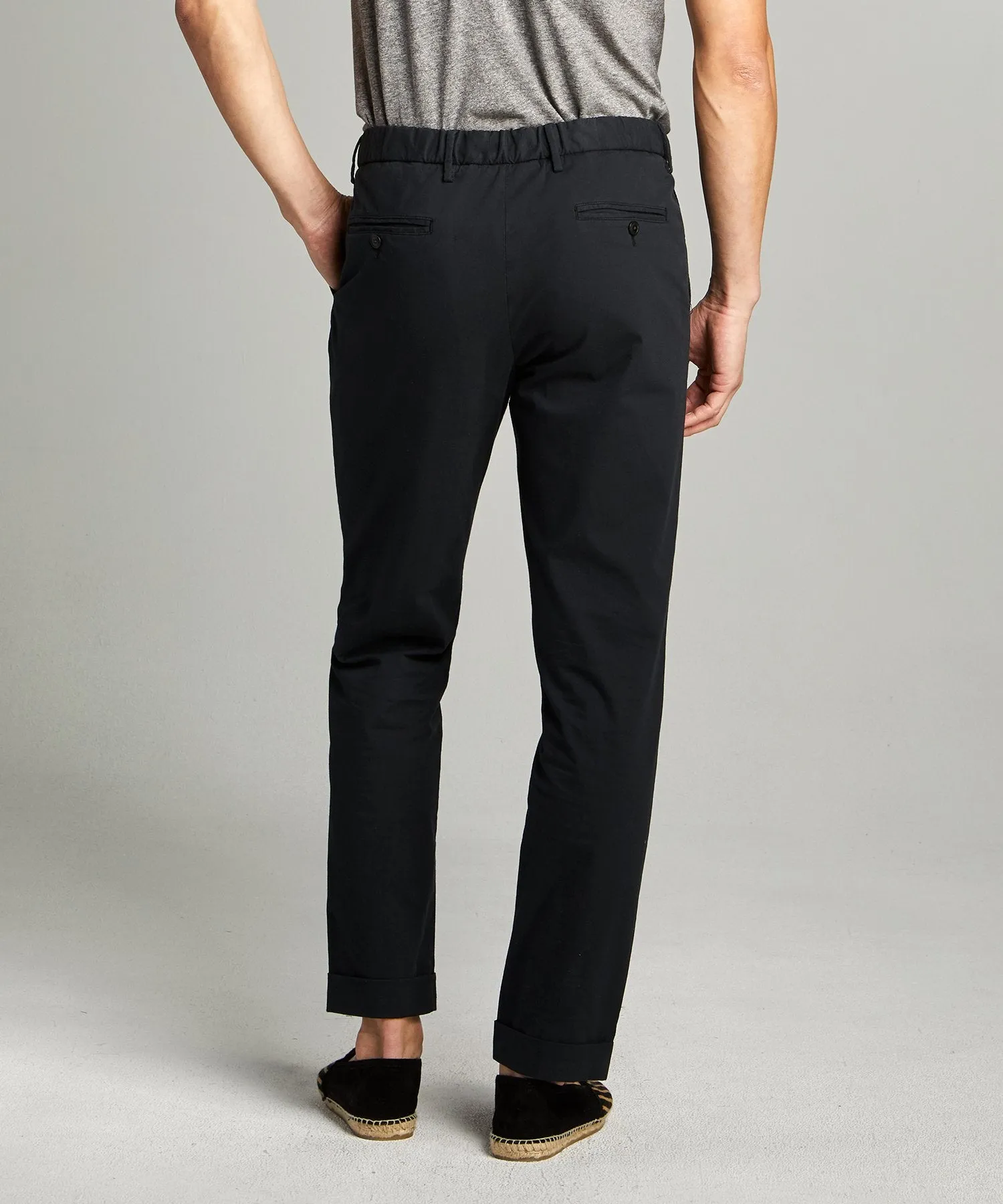 Garment Dyed Traveler Suit Trouser in Navy