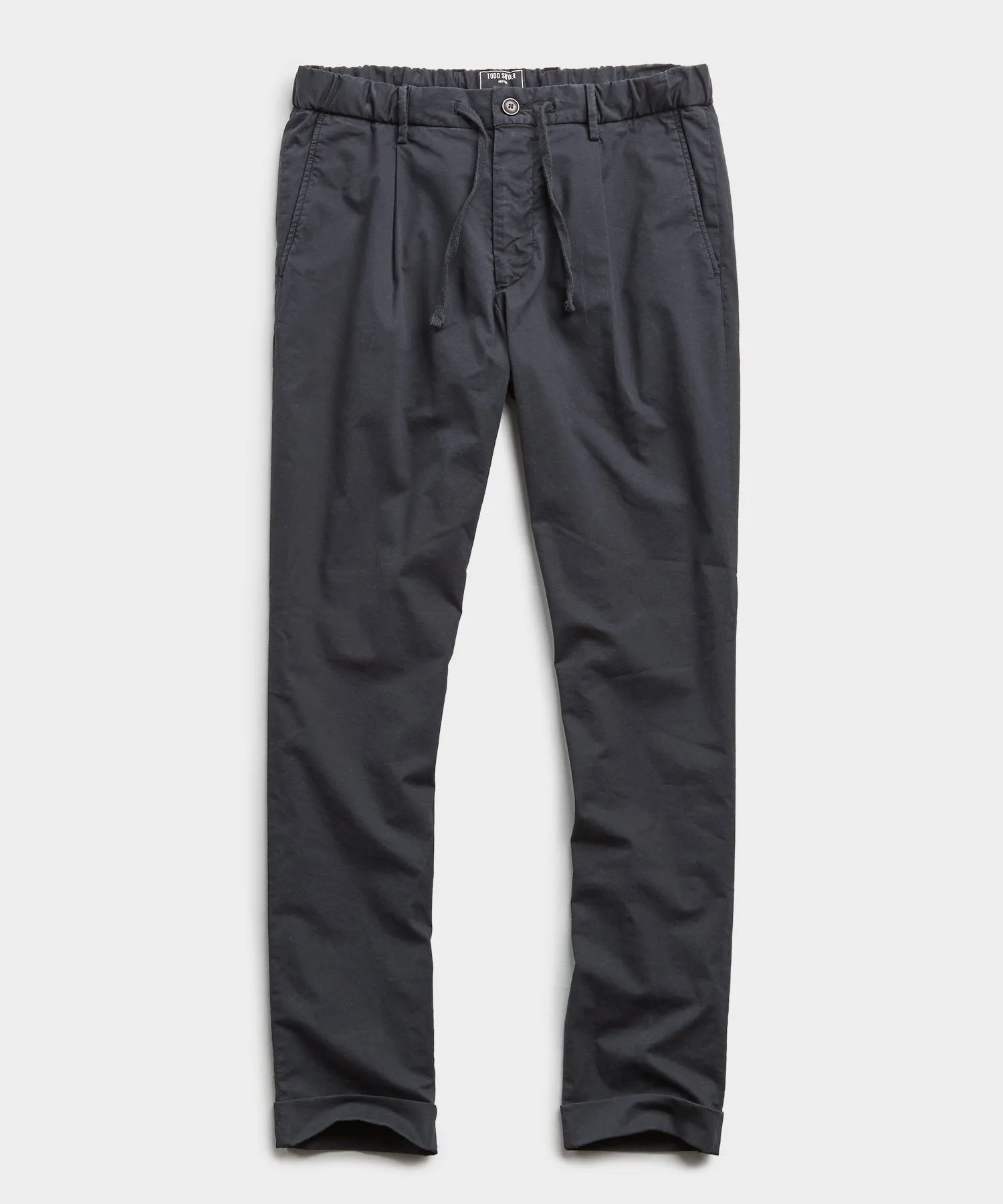 Garment Dyed Traveler Suit Trouser in Navy