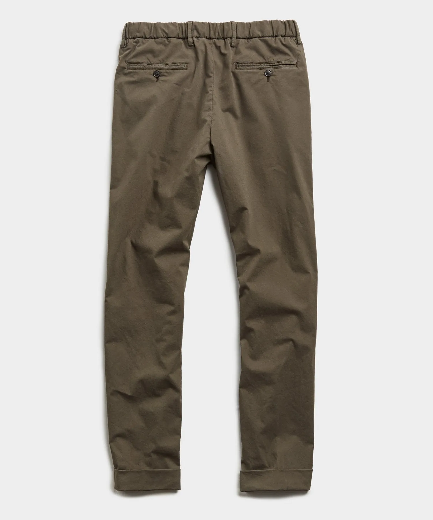 Garment Dyed Traveler Suit Trouser in Olive