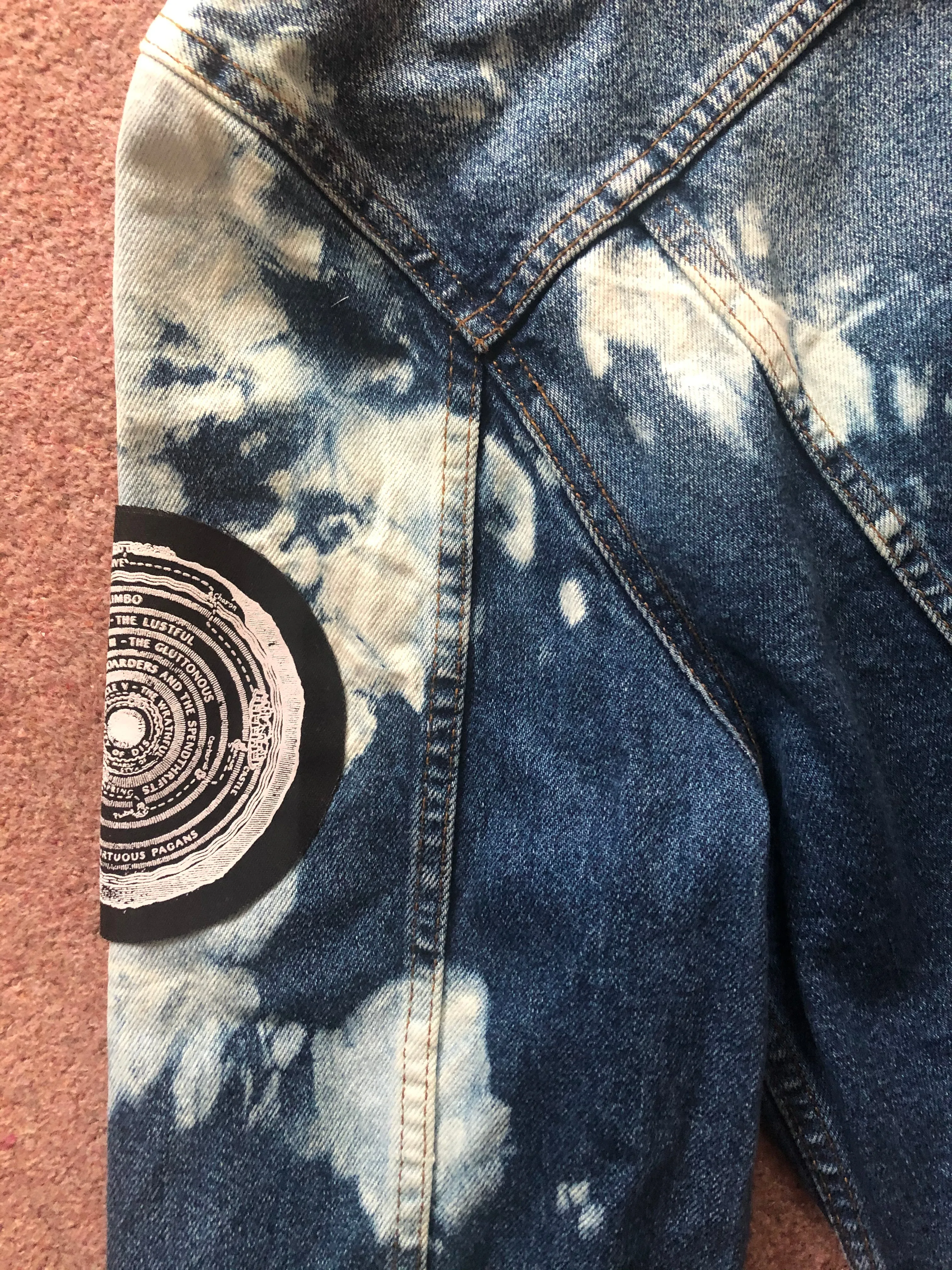 Nirvana Blue 'n' Bleach Denim Patch Jacket Vestibule Circles Hell Come As You Are