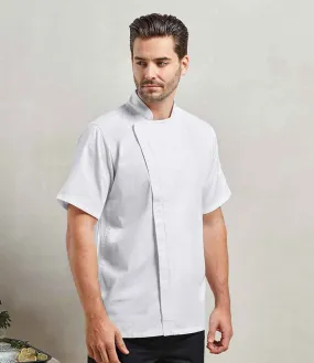 Premier Short Sleeve Zipped Chef's Jacket | White
