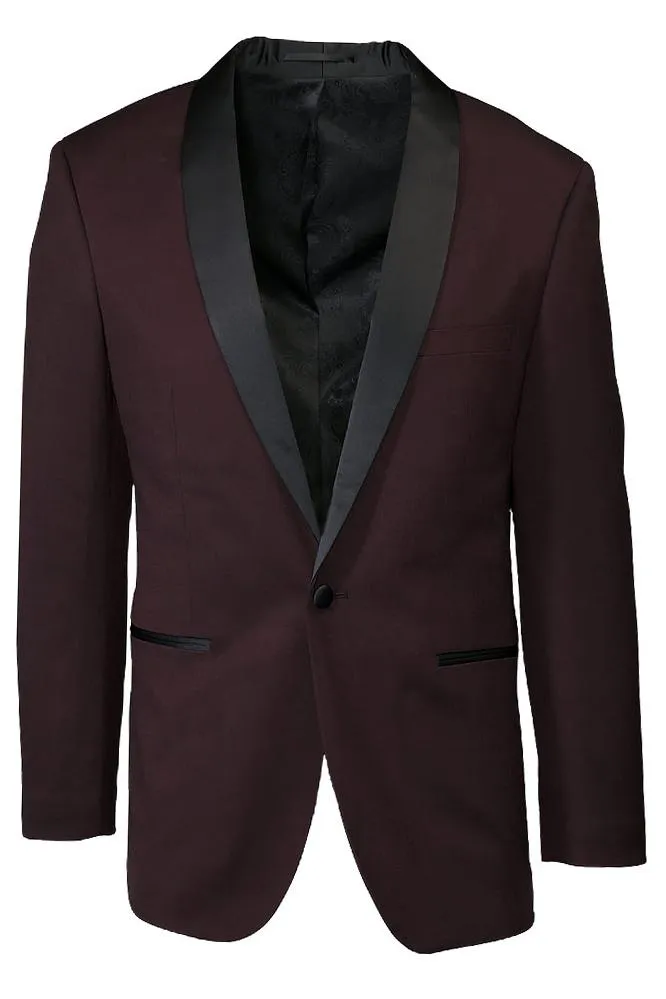 "Sebastian" Burgundy Pindot Tuxedo Jacket