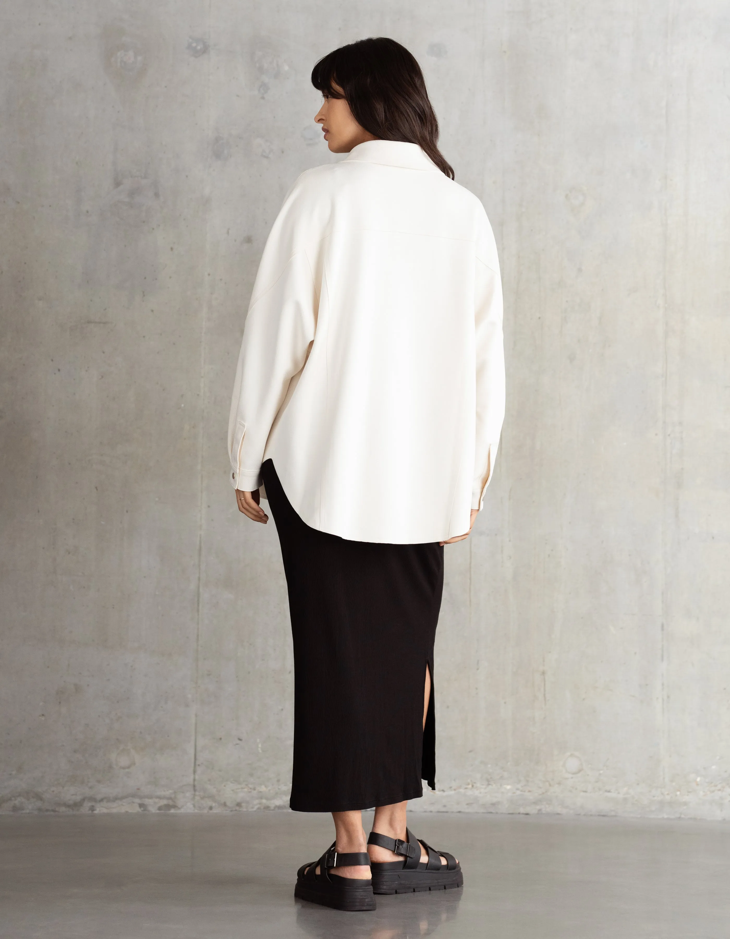 Relaxed Fit Maternity Shirt Jacket