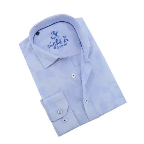 Soft Blue Geo-Shapes Button Down Jacquard Shirt
