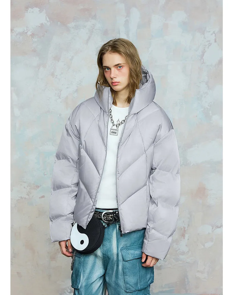 Solid Color Short Wide Down Jacket
