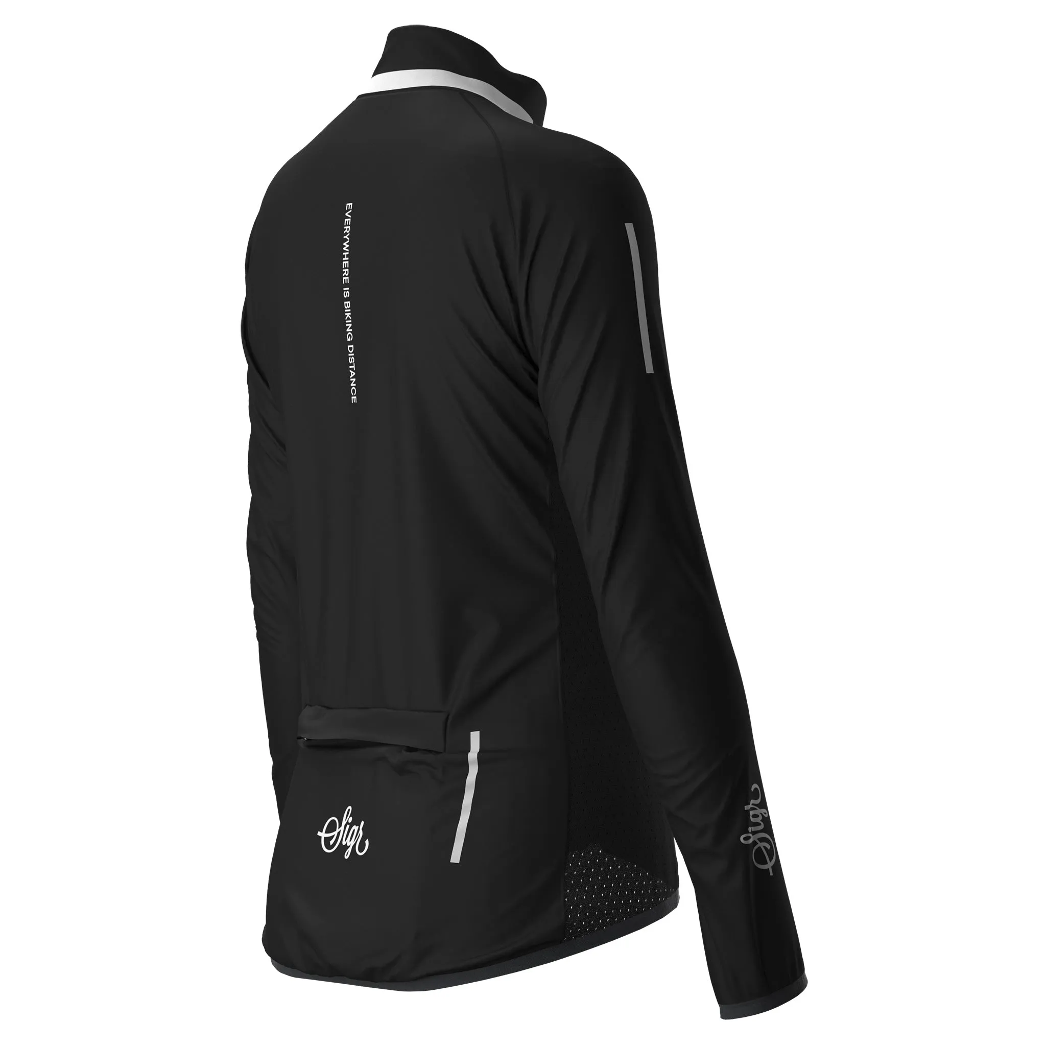 Treriksröset Black Women's Cycling Wind/Pack Jacket