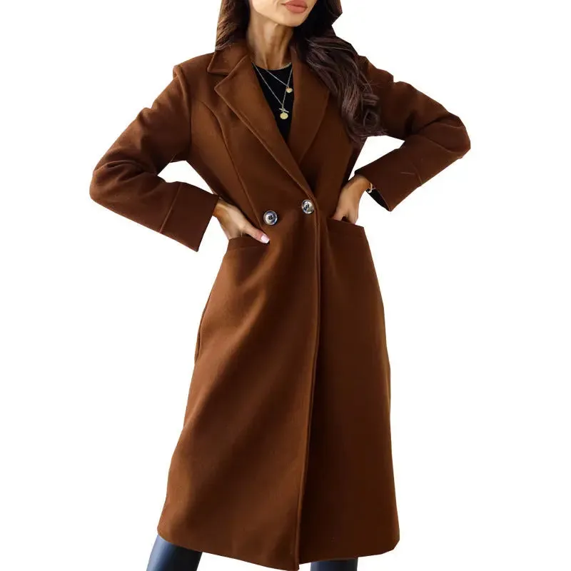 Women's Simple Long Sleeve Turn-down Collar jacket